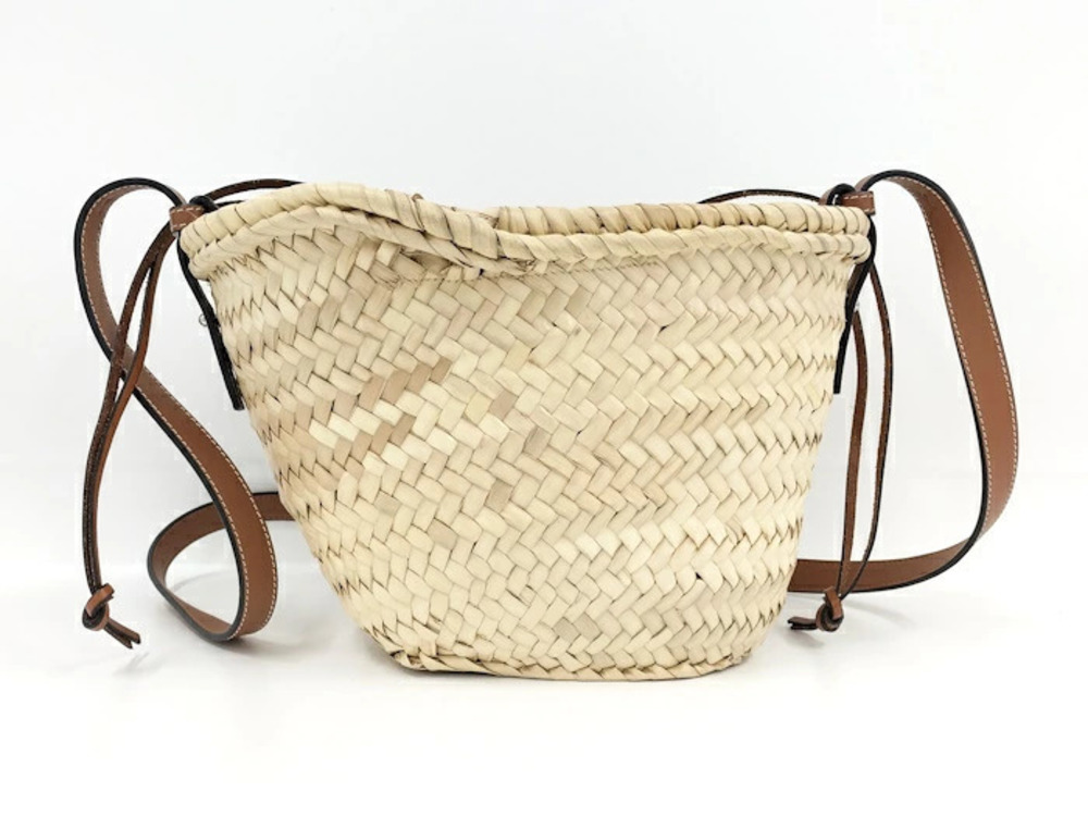 Loewe Bag Basket Raffia Brown Anagram Brown